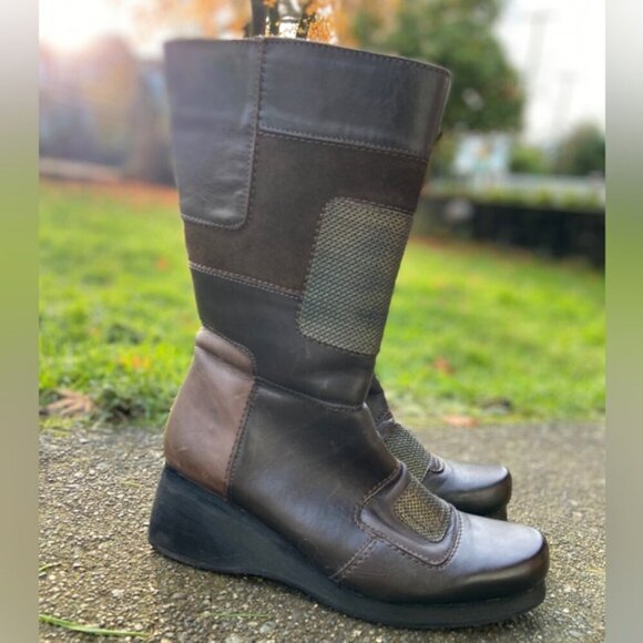 Naot Paradise Black Suede & Leather Mid-Calf Boot Sz 38 - Picture 4 of 11